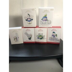 Lot of 6 Hallmark Frosty Fun Decade Ornaments 2010–2015 #1–#6 Series W/Boxes